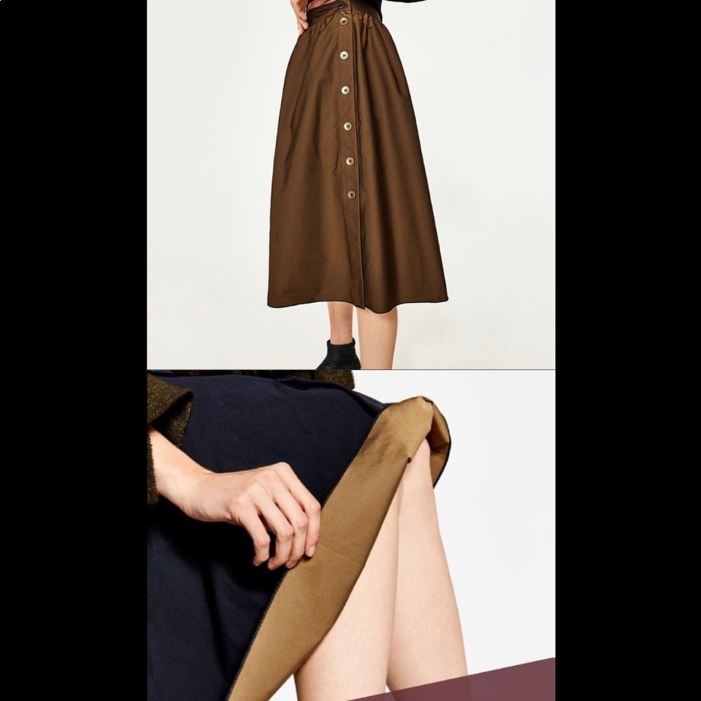 𝅺Zara reversible bronze to black skirt